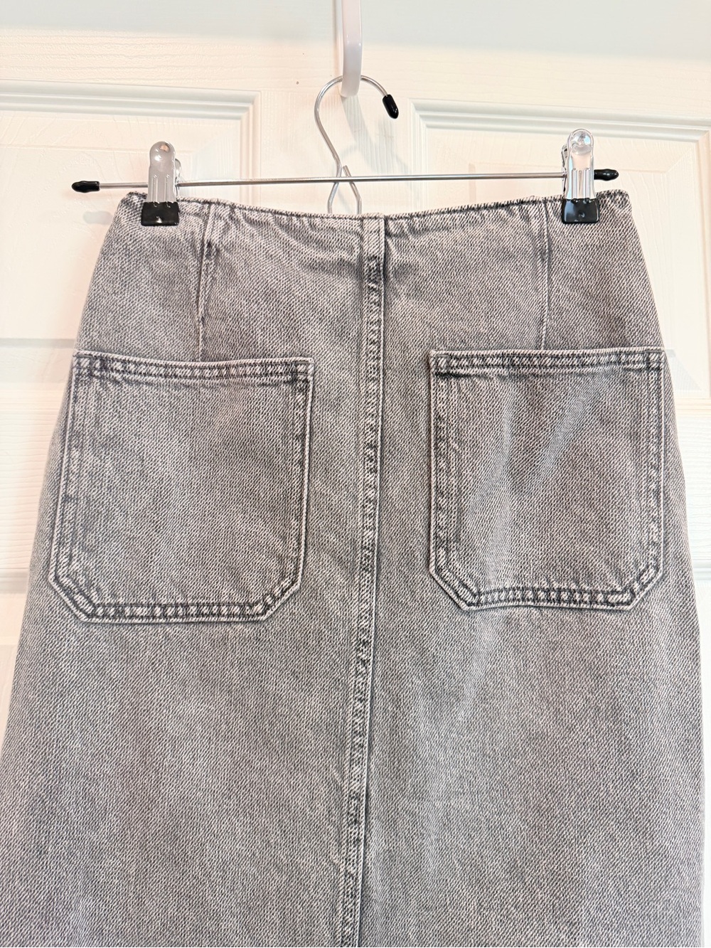 ⭐ ZARA Denim Crossover Midi Skirt in Dark Gray Z1975 XS - Picture 8 of 16